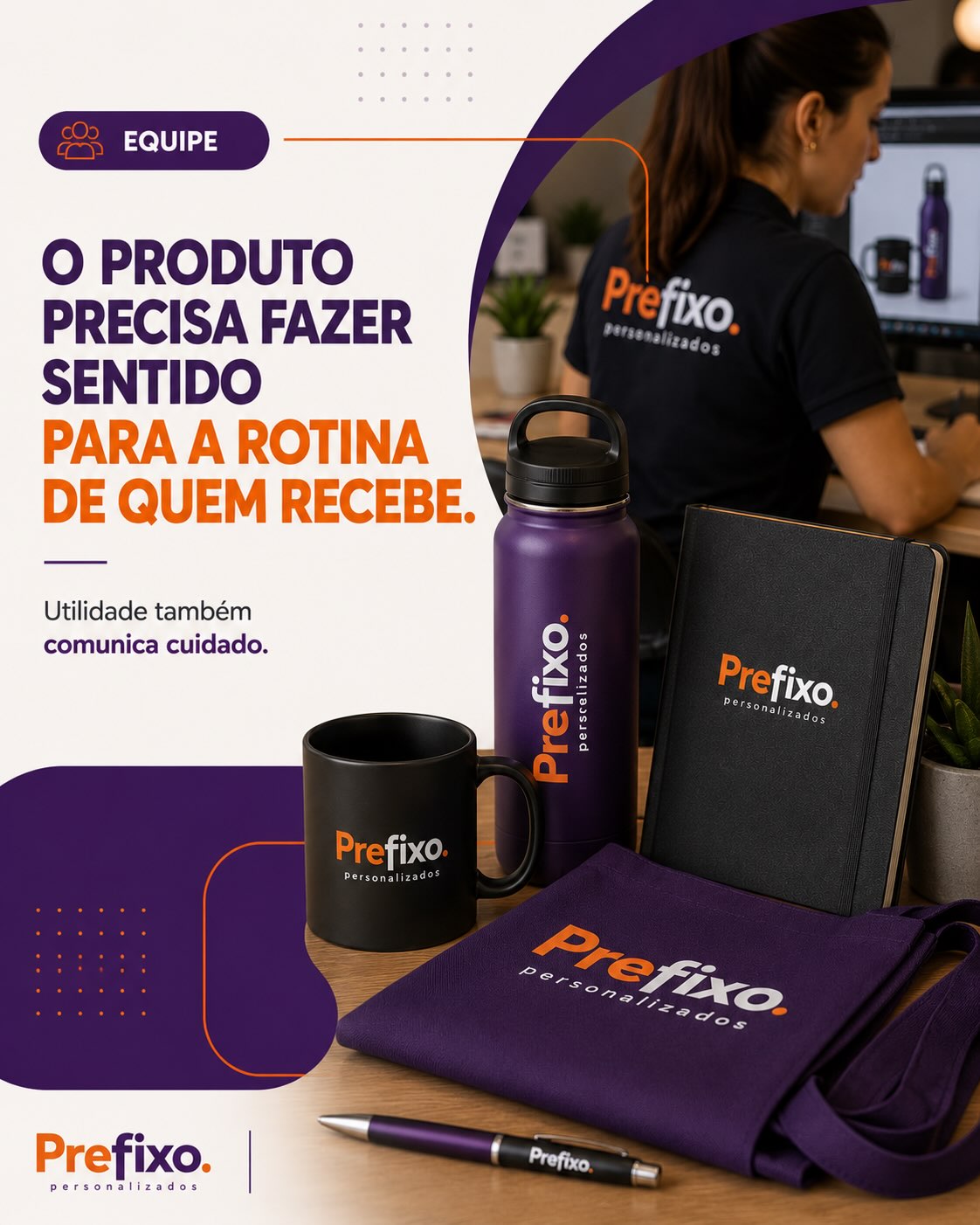 Kit personalizado Prefixo com caneca, garrafa térmica e caderno
